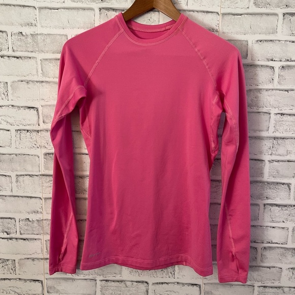 SOLD! Nike Pro Combat crew neck long sleeve compression fleece lined shirt Sm - Picture 1 of 4
